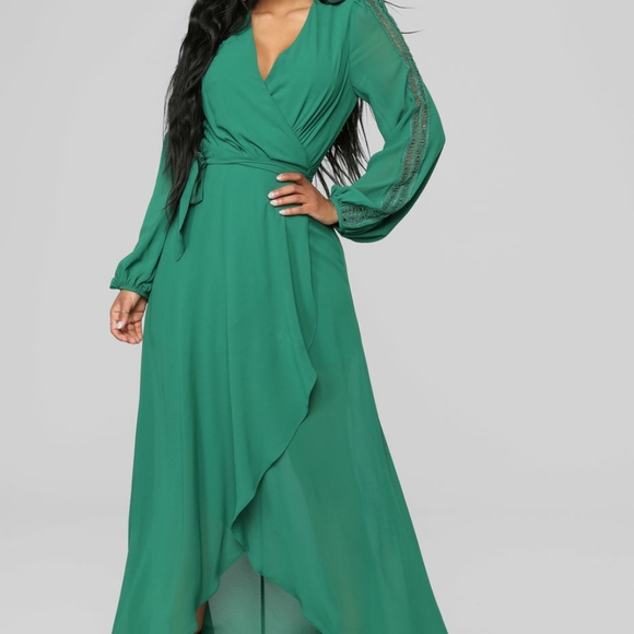 Fashion Nova Dresses & Skirts - Soul Search High Low Dress - Hunter Green Brand New